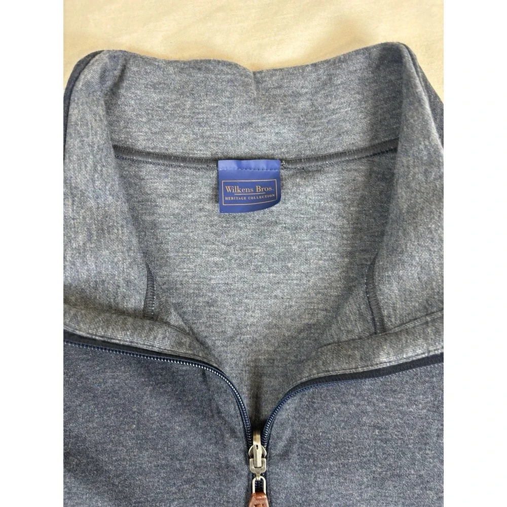 Wilkens Bros Vest Mens M Blue Full Zip Heritage Collection Layering Casual Golf
